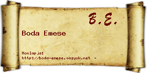 Boda Emese névjegykártya