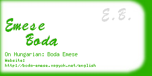 emese boda business card